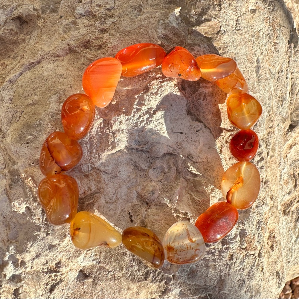 Carnelian Crystal Elastic Bracelet